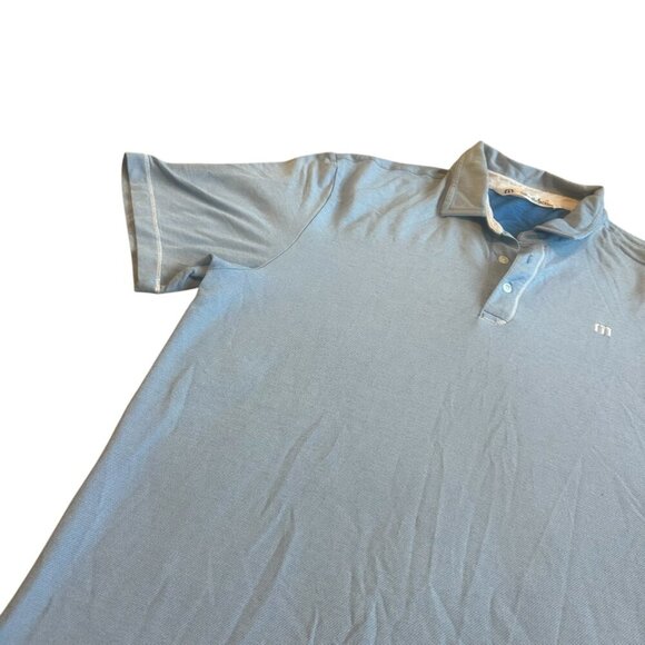 Travis Mathew Light Blue Polo Shirt Golf Cotton Blend Casual Classic Size XL - Picture 5 of 12